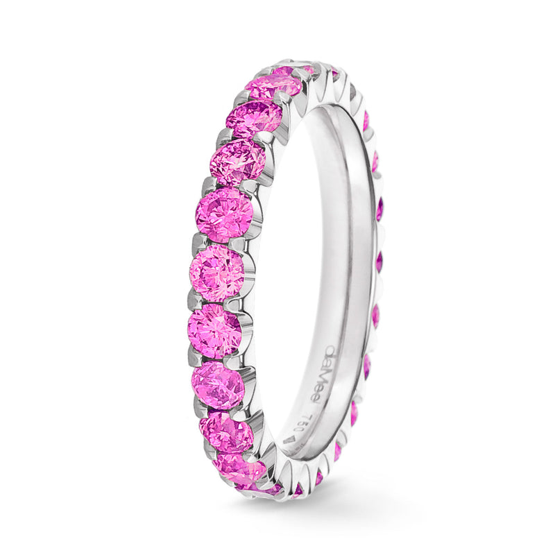 Prestige anillo de zafiros rosados ​​con 2 puntas - tamaño completo 2,5 mm / 1,50 quilates