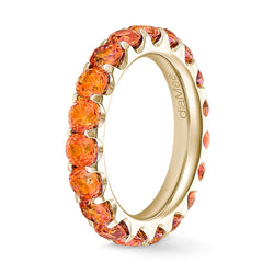 Orange topaz ring 2 prong setting - Full circumference 3.5 mm / 3 carats