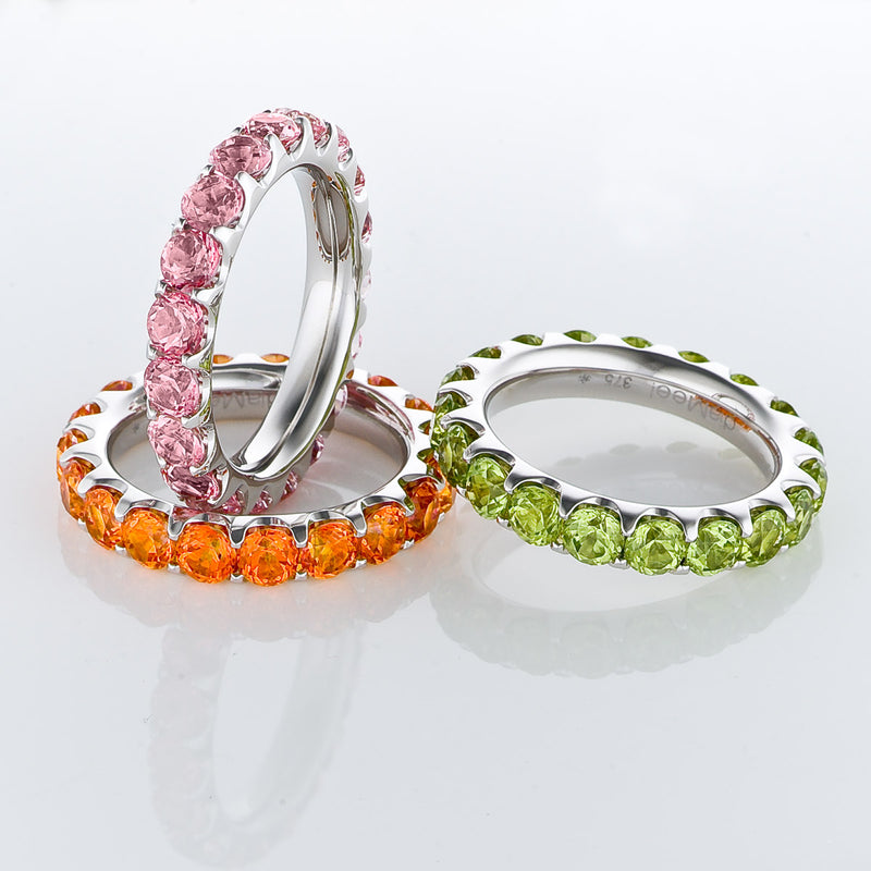 Orange topaz ring 2 prong setting - Full circumference 3.5 mm / 3 carats