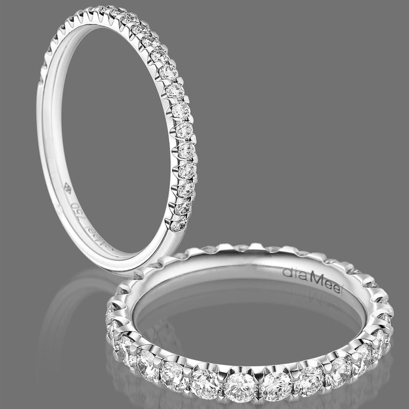 Alianza Prestige de diamantes con montura de 2 puntas - Media vuelta 1,75 mm / 0,37 quilates