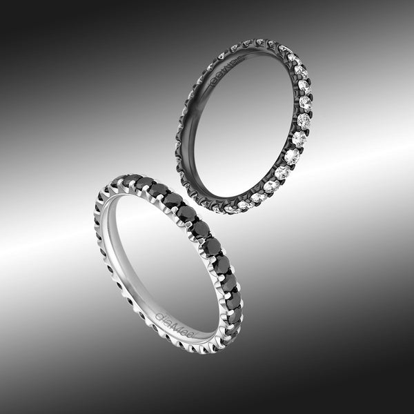 Prong- Set Prestige Black Diamond Eternity Ring - BLACK GOLD - 1.75 MM / 0.75 CARAT