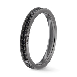 Eternity  channel set Black diamond ring -1.5 mm / 0.50 carat