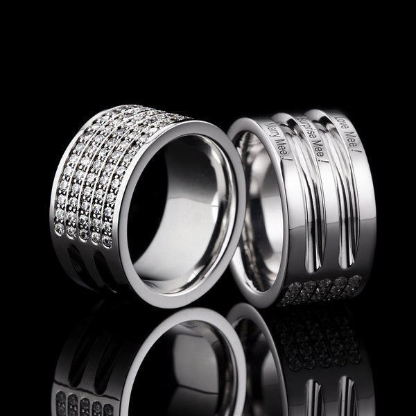 Lovelines Diamond Ring - 5 rows black gold