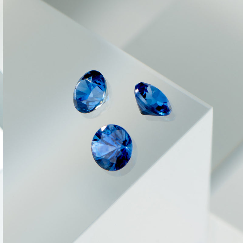 Blue sapphires ring 4 grain-rail setting - Full turn 1.5 mm / 0.50 carat